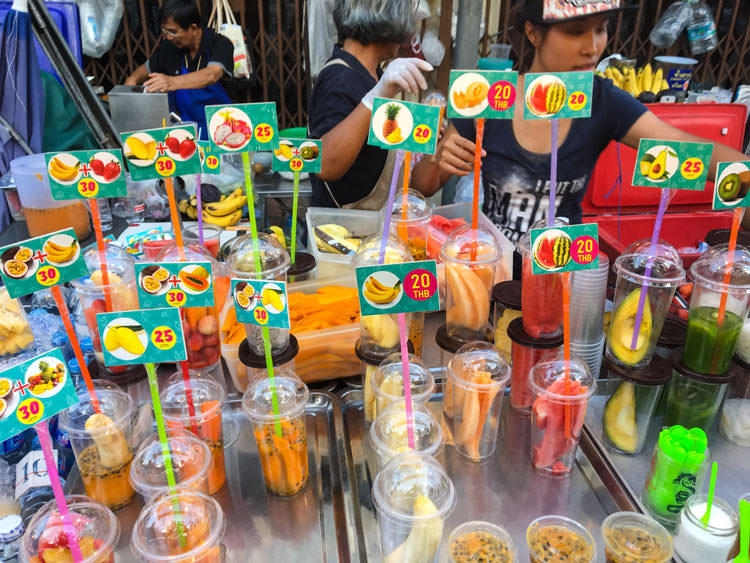 fruit smoothie stand - Chiang Mai Sunday Market