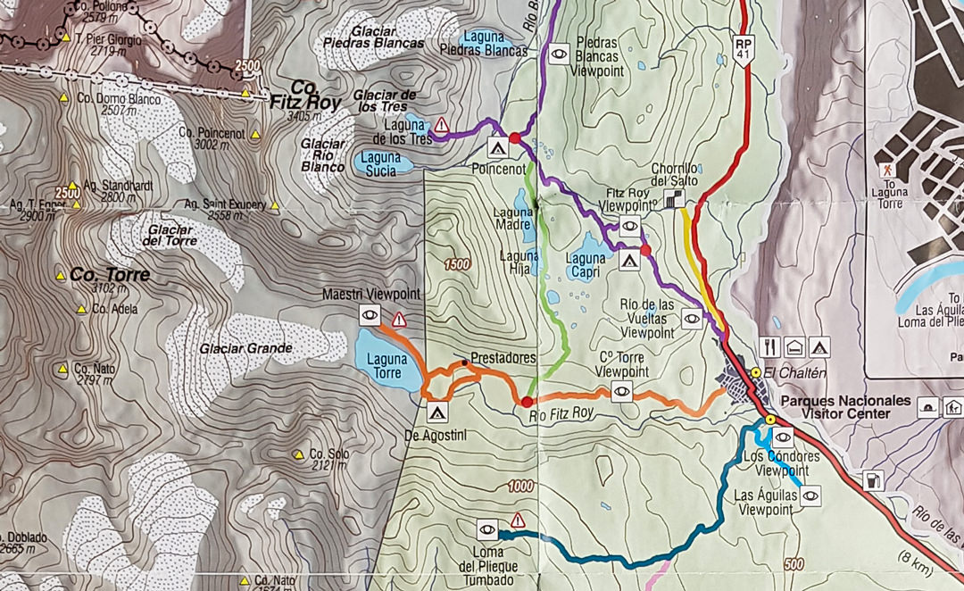 fitz roy and torre trail map