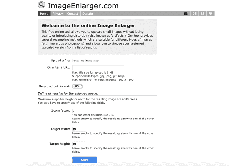 Captura de pantalla de ImageEnlarger - image upscaler