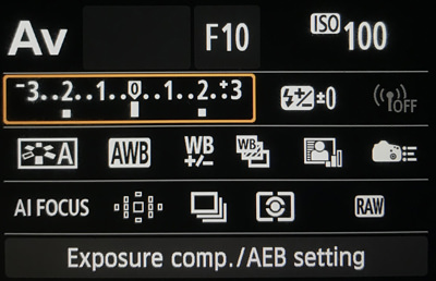 Canon 6D AEB setting