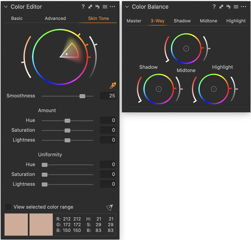capture one color editor and color balance tools