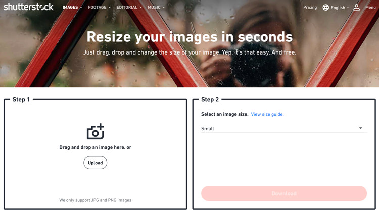 shutterstock online image resizer and upscaler