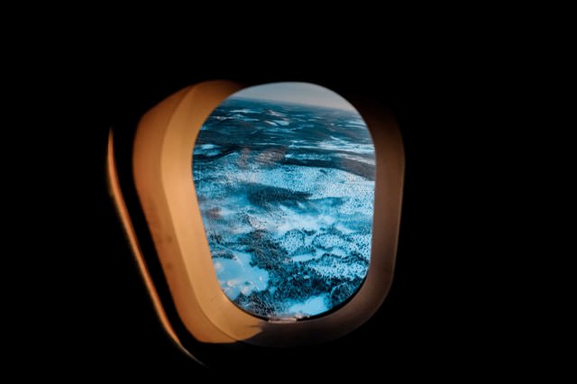 view from inside airplane window
