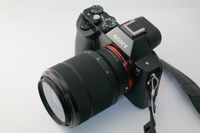 Sony Alpha mirrorless camera with lens