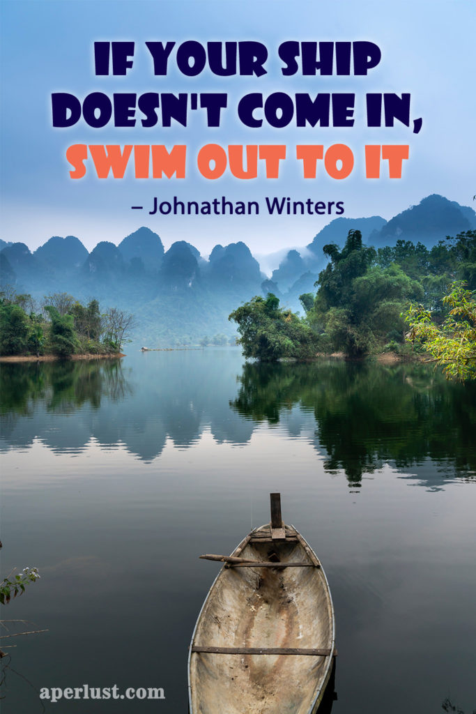 "If your ship doesn't come in, swim out to it." – Johnathan Winters