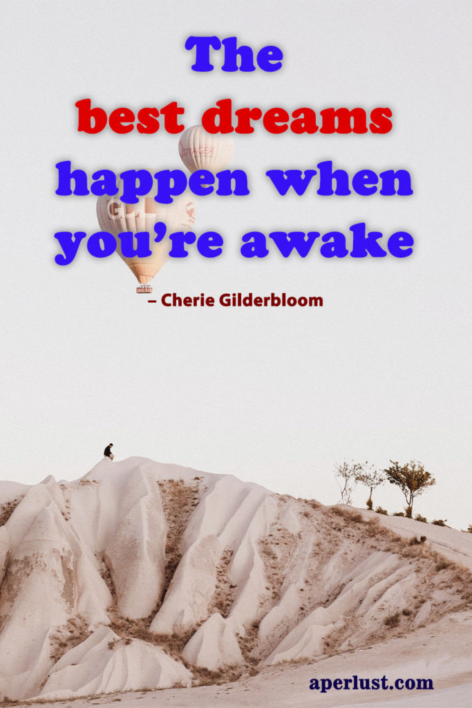 "The best dreams happen when you're awake." – Cherie Gilderbloom