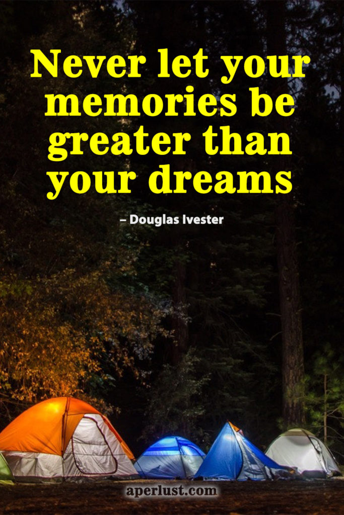 "Never let your memories be greater than your dreams." – Douglas Ivester