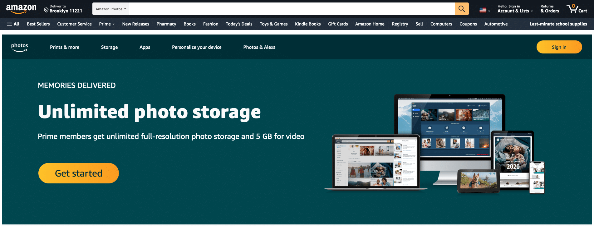Amazon Photos screen shot - free with Prime membership