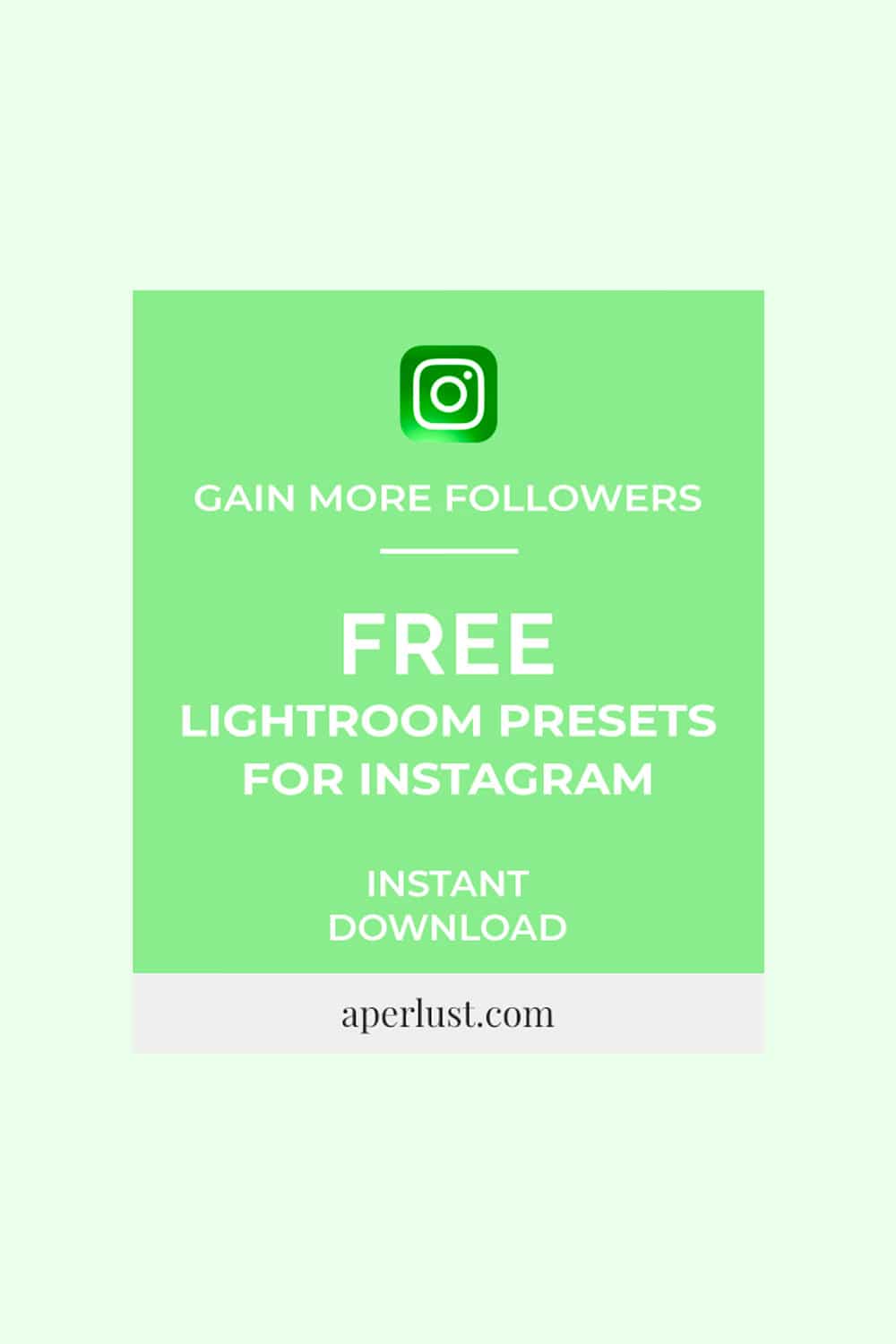 free Instagram presets for Lightroom Pinterest
