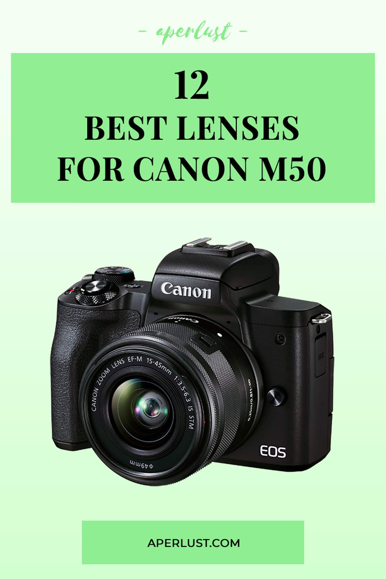 12 best lenses for Canon m50 Pinterest pin