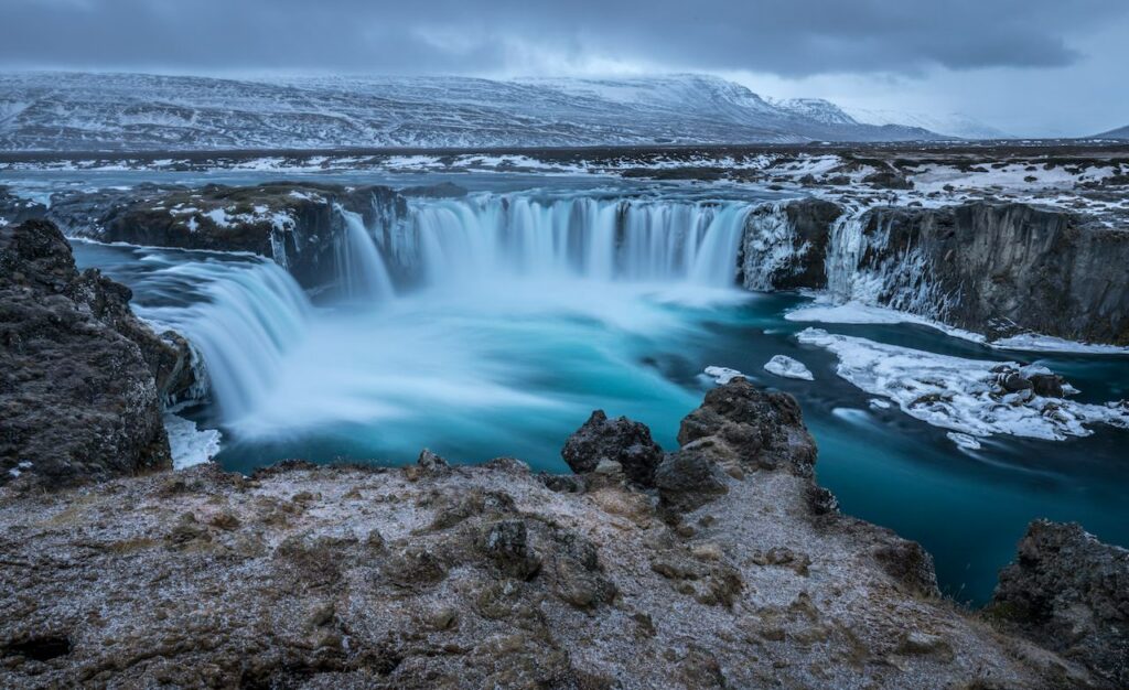 long exposure waterfall Iceland landscape