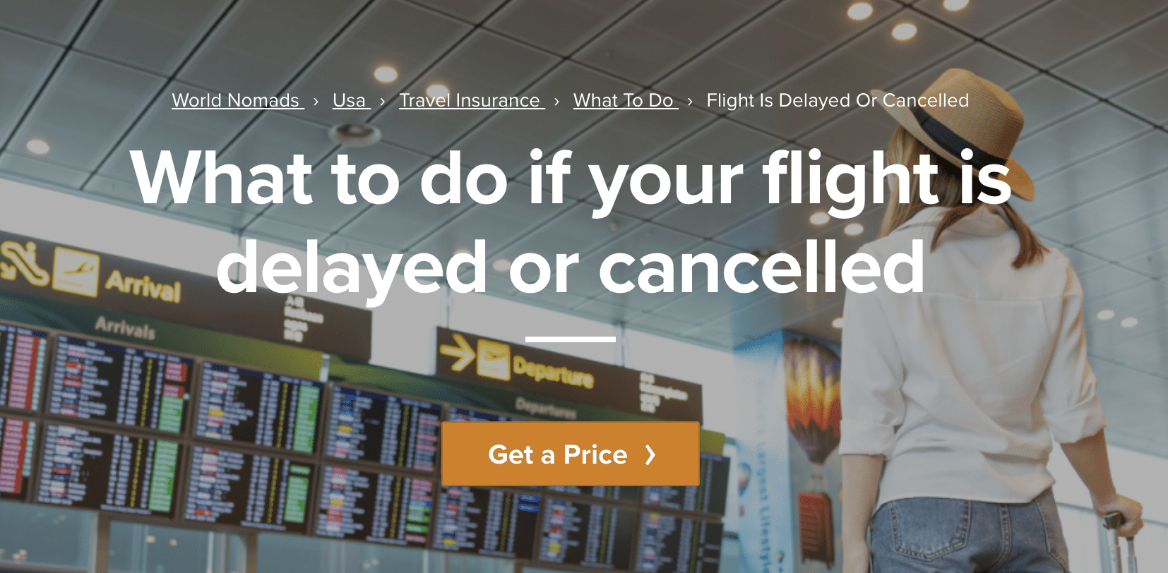 does world nomads cover flight cancellation, get a quote
