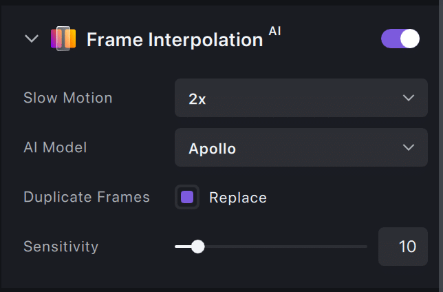 Topaz Video Frame Interpolation AI